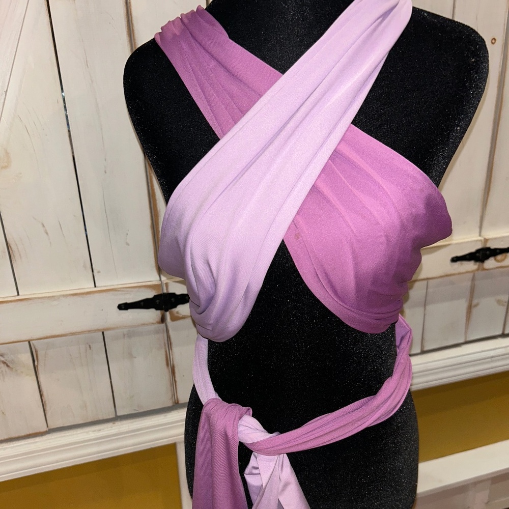 Princess Polly Midnight Two Tone Lilac & Purple Multiway Wrap Top